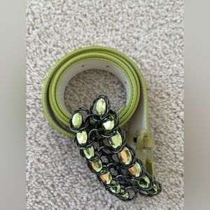 Stunning Leather Belt With Crystal Buckle